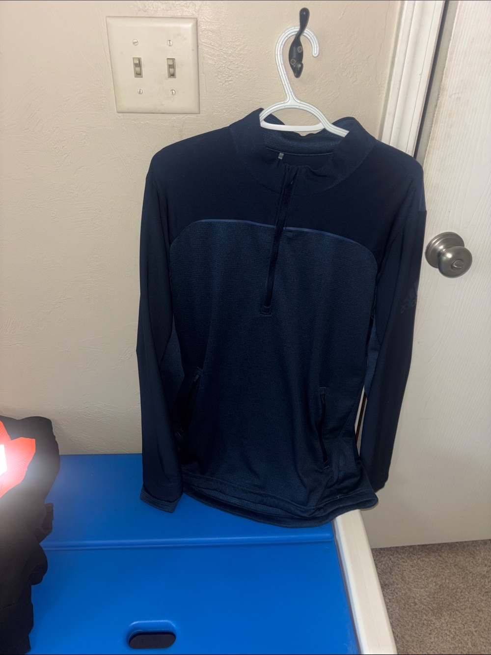 adidas Men's Navy Half-Zip Training Pullover